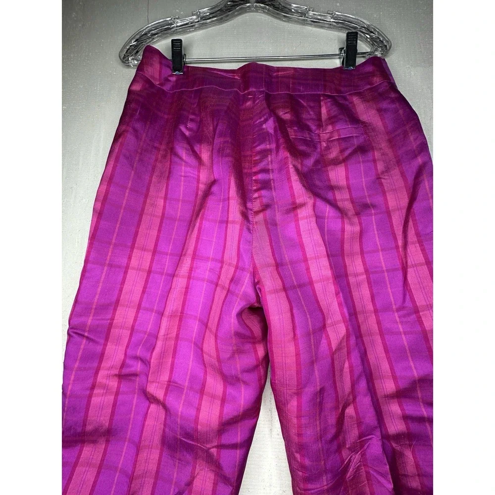 Vintage SilK Y2K Ice Brand Pink/Purple Plaid Patterned Pants | RARE | Size: 10 - Picture 9 of 13